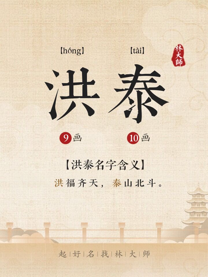 洪泰名字诗词来源