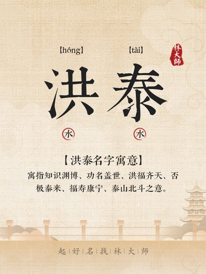 洪泰名字寓意解释